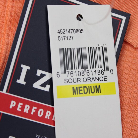 IZOD Polo Shirt NWT Mens Medium Sour Orange Performance CoolFX Short Sleeve - Picture 6 of 14